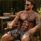 Men's Funny Muscle Print Short Sleeve Top