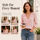👚Seasonal Style - V-Neck Ruffle Blouse – Lightweight Comfort & Feminine Charm for Everyday Looks