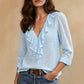 👚Seasonal Style - V-Neck Ruffle Blouse – Lightweight Comfort & Feminine Charm for Everyday Looks