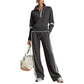 👚Seasonal Style - Half-Zip Top & Wide-Leg Pants Set – Cozy Turtleneck or Breezy V-Neck Styling