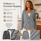 Women's V-Neck Corduroy Knit Cardigan
