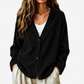 Women's V-Neck Corduroy Knit Cardigan