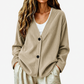 Women's V-Neck Corduroy Knit Cardigan