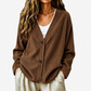 Women's V-Neck Corduroy Knit Cardigan