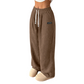 Women's Corduroy Wide-Leg Pants with Drawstring