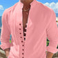 Men's Casual Stand Collar Long Sleeve Shirt