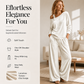 👚Seasonal Style - Off-Shoulder Top & Wide-Leg Pants – Elegant Drape & Comfortable Fit for Warm-Weather Days