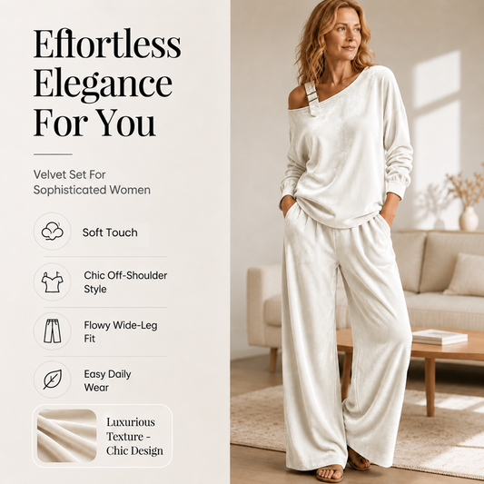 Bestseller🏆 Off-Shoulder & Wide-Leg 2-Piece Set – Timeless Silhouette & All-Day Comfort for Every Look