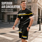🏃‍♀️👕New Arrivals - Matching Tee & Shorts Set with Contrast Stripes – Breathable Comfort & Easy Fit for Active or Relaxed Days