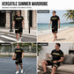 🏃‍♀️👕New Arrivals - Matching Tee & Shorts Set with Contrast Stripes – Breathable Comfort & Easy Fit for Active or Relaxed Days