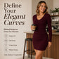 👗New Arrivals - Ribbed Knit V-Neck Midi Dress – Stretchy Comfort & Elegant Silhouette for Any Occasion