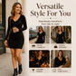 👗New Arrivals - Ribbed Knit V-Neck Midi Dress – Stretchy Comfort & Elegant Silhouette for Any Occasion