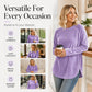 👚Seasonal Style - Relaxed Cotton Crew Top – Breezy Comfort & Easy Pairing with Jeans or Leggings