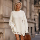 Women's Crewneck Distressed Oversized Sweater