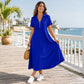 Women's Casual Solid Color Zipper Maxi Dress