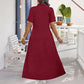 Women's Casual Solid Color Zipper Maxi Dress