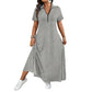 Women's Casual Solid Color Zipper Maxi Dress