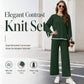 👚New Arrivals - Top & Wide-Leg Trousers Set – Contrast Drawstring Details & Versatile Pockets for Coffee Runs or Lounging
