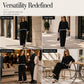 👚New Arrivals - Top & Wide-Leg Trousers Set – Contrast Drawstring Details & Versatile Pockets for Coffee Runs or Lounging