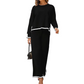 👚New Arrivals - Top & Wide-Leg Trousers Set – Contrast Drawstring Details & Versatile Pockets for Coffee Runs or Lounging