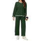 👚New Arrivals - Top & Wide-Leg Trousers Set – Contrast Drawstring Details & Versatile Pockets for Coffee Runs or Lounging