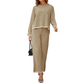 👚New Arrivals - Top & Wide-Leg Trousers Set – Contrast Drawstring Details & Versatile Pockets for Coffee Runs or Lounging