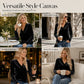 👚Seasonal Style - Luminous V-Neck Top with Regular Fit – Soft Texture & Sophisticated Shine for Cooler Days
