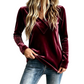 👚Seasonal Style - Luminous V-Neck Top with Regular Fit – Soft Texture & Sophisticated Shine for Cooler Days