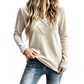 👚Seasonal Style - Luminous V-Neck Top with Regular Fit – Soft Texture & Sophisticated Shine for Cooler Days