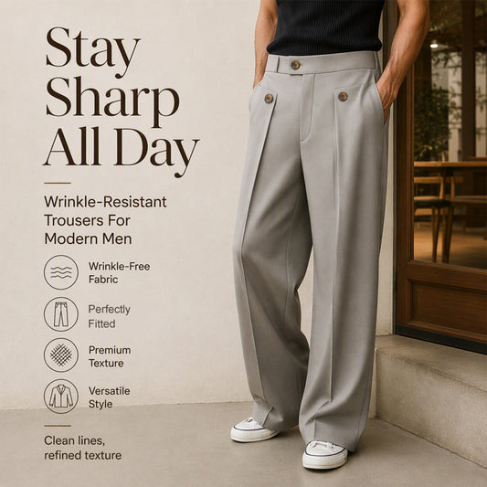 👖New Arrivals - Straight Leg Trousers with Wrinkle-Free Fabric – Versatile Comfort for Office or Casual Outings