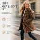 Women’s Stylish Leopard Print Faux Fur Coat
