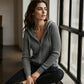 Women's Ribbed Knit Zip-Up Hoodie