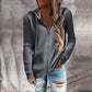 Women's Ribbed Knit Zip-Up Hoodie