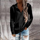 Women's Ribbed Knit Zip-Up Hoodie