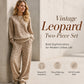 Women's Leopard Print Sweatshirt & Wide-Leg Pants Set