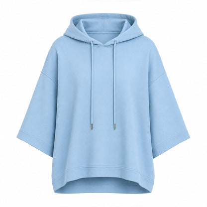 Women's Loose Fit Wide Sleeve Hoodie Casual Sweatshirt