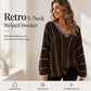 Women's Loose Casual V-Neck Striped Sweater