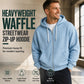 Men's Full -Zip Waffle Knit Hooded Sweatshirt