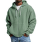 Men's Full -Zip Waffle Knit Hooded Sweatshirt