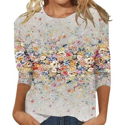 Women's Fashion Printed Crew Neck T-Shirt