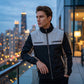 Men's Color Block Stand Collar Jacket