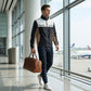 Men's Color Block Stand Collar Jacket