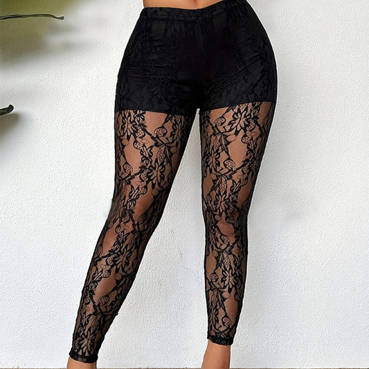👖Seasonal Style - Sheer Lace Mesh Pants – Body-Hugging Fit & Flattering Leg-Lengthening Cut for Nightlife