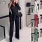 Elegant Solid Color Sexy Slim-Fit V-Neck Jumpsuit