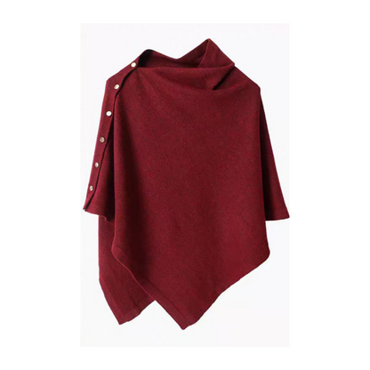 Women's Stylish Side Button Poncho
