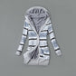 Women’s Fashion Print Long Sleeve Hooded Cardigan