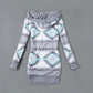 Women’s Fashion Print Long Sleeve Hooded Cardigan