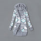 Women’s Fashion Print Long Sleeve Hooded Cardigan