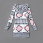 Women’s Fashion Print Long Sleeve Hooded Cardigan