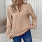 Women's Waffle V-Neck Long Sleeve Top